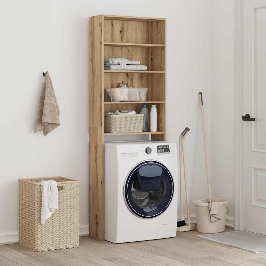 Mobile per Lavatrice Rovere Artigianale 64x24x190 cm