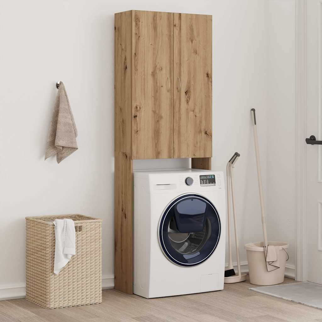Mobile per Lavatrice Rovere Artigianale 64x25,5x190 cm