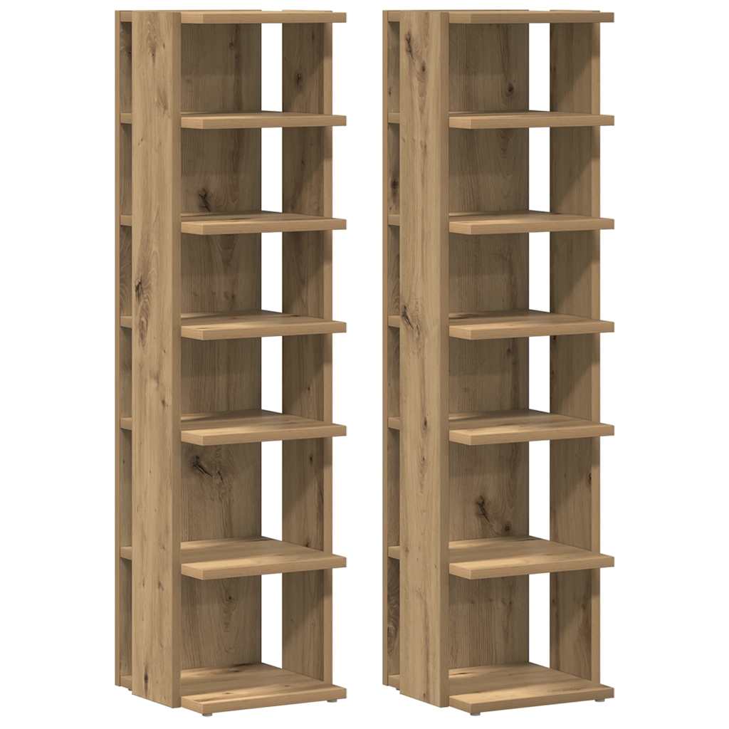 Scarpiere 2 pz Rovere Artigianale 28x27x102 cm in Truciolato