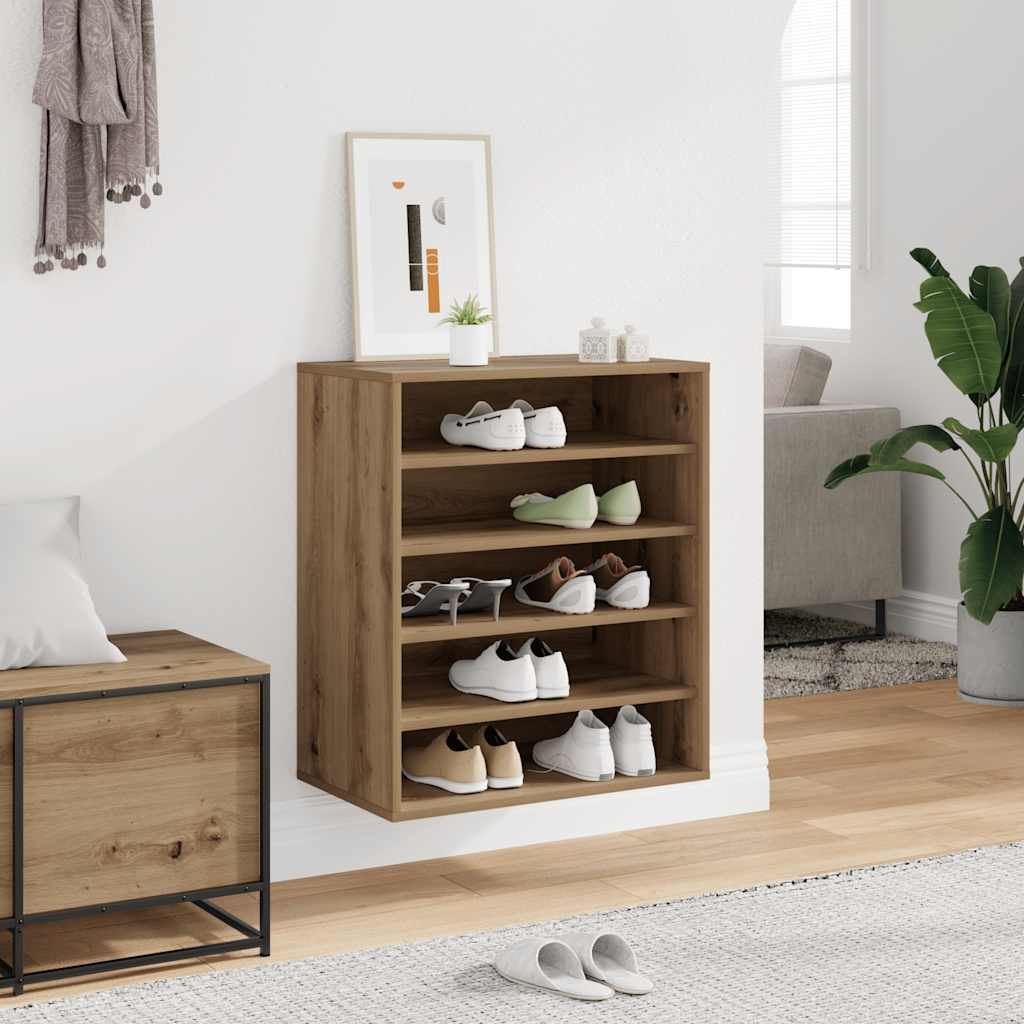 Mobile per scarpe 60 x 35 x 70 cm Rovere Artigianale 5 ripiani