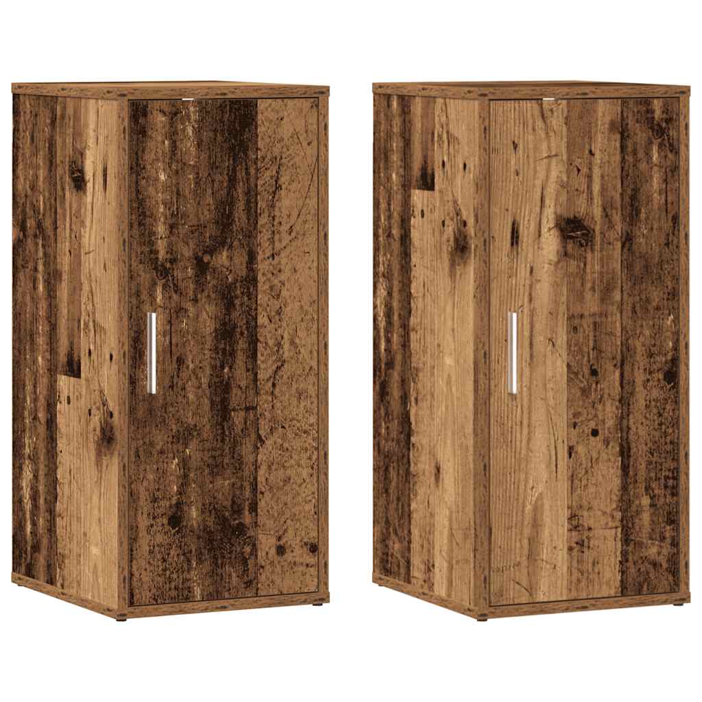 Scarpiere 2 pz Legno Antico 32x35x70 cm in Truciolato