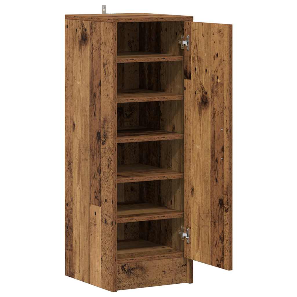 Scarpiera Legno Vecchio 32x35x92 cm in Legno Multistrato