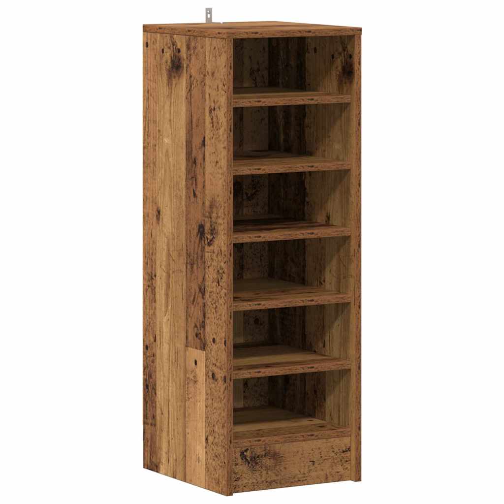 Scarpiera Legno Vecchio 32x35x92 cm in Legno Multistrato