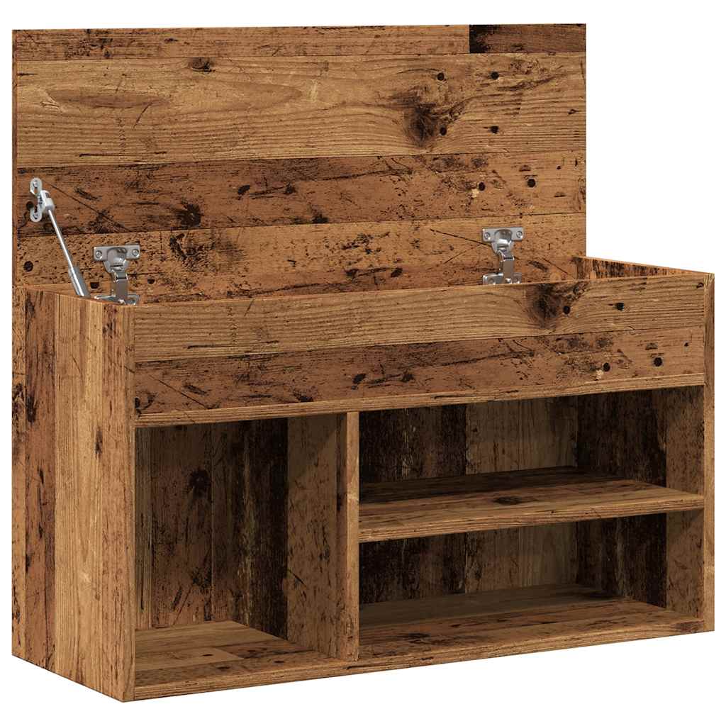 Scarpiera Legno Antico 80x30x45 cm in Legno Multistrato