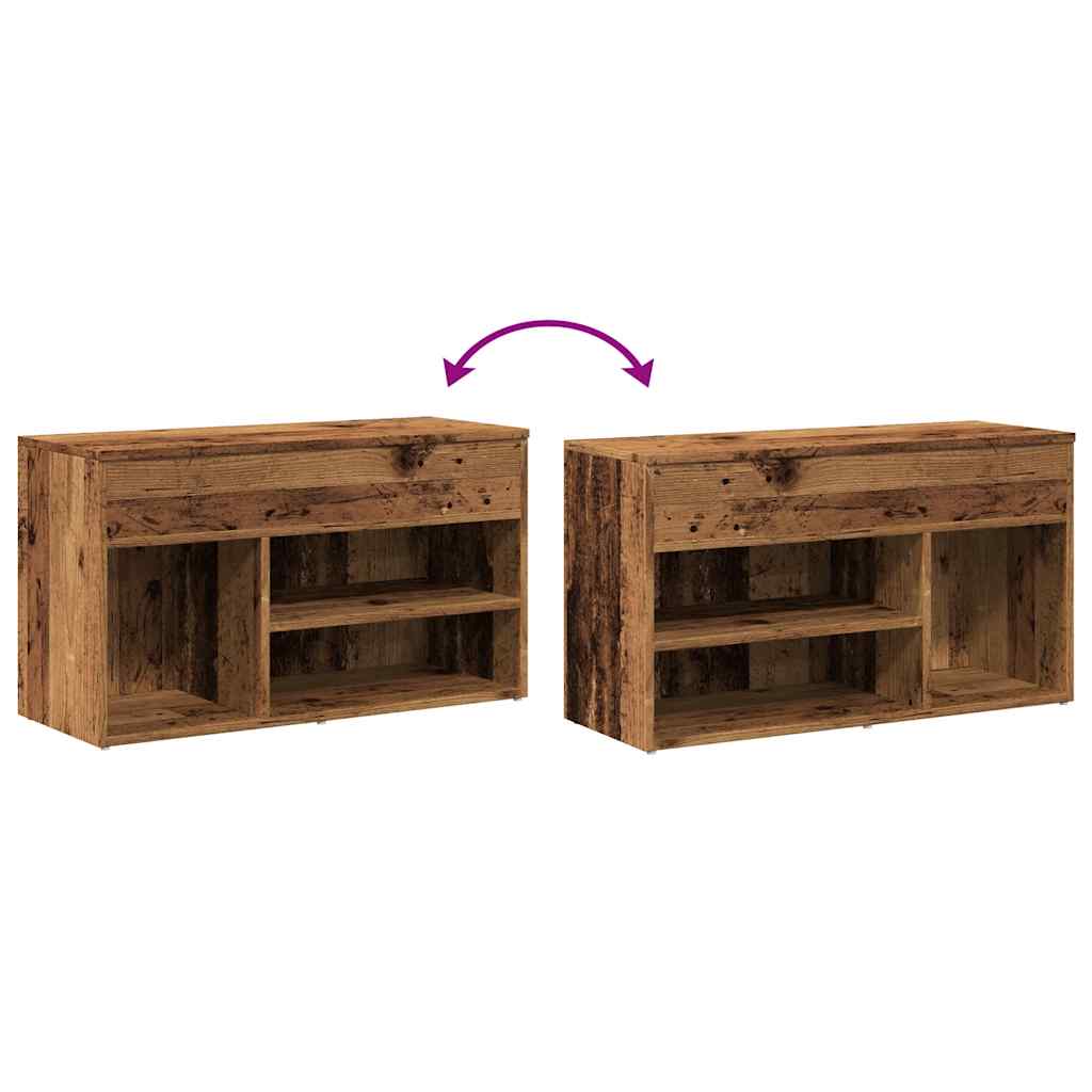 Scarpiera Legno Antico 80x30x45 cm in Legno Multistrato