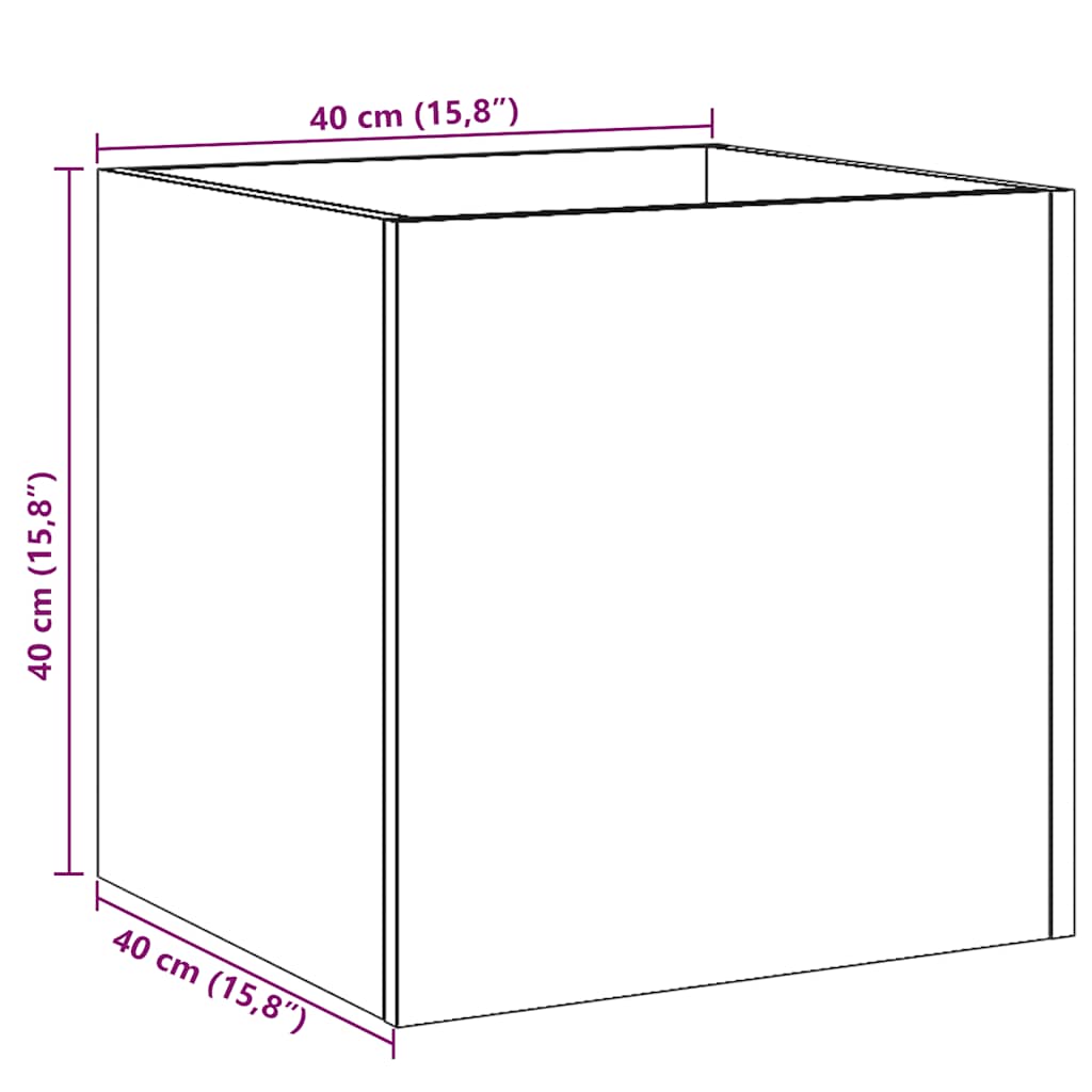Fioriera Legno Antico 40x40x40 cm in Legno Multistrato