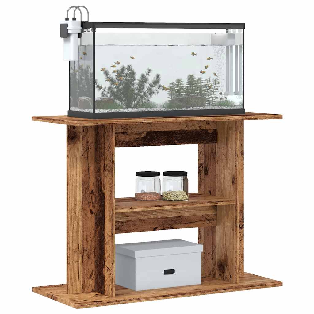 Supporto per acquario in legno antico 80x35x60 cm in legno ingegnerizzato