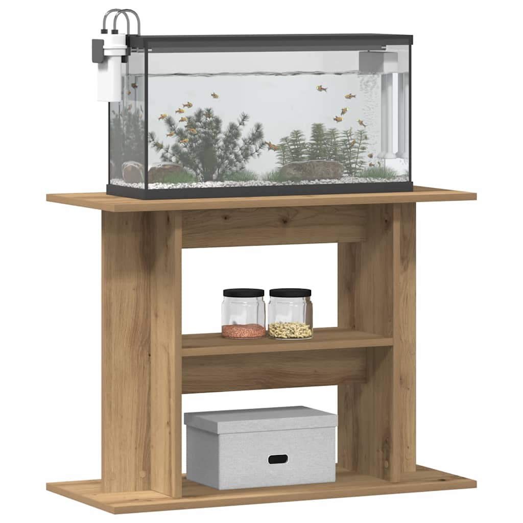 Supporto per acquario artigianale in rovere 80x35x60 cm in legno ingegnerizzato
