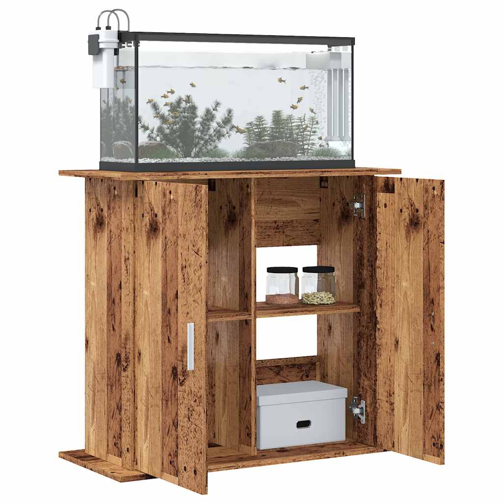 Supporto Acquario 81x36x73 cm in Legno Multistrato Legno Antico