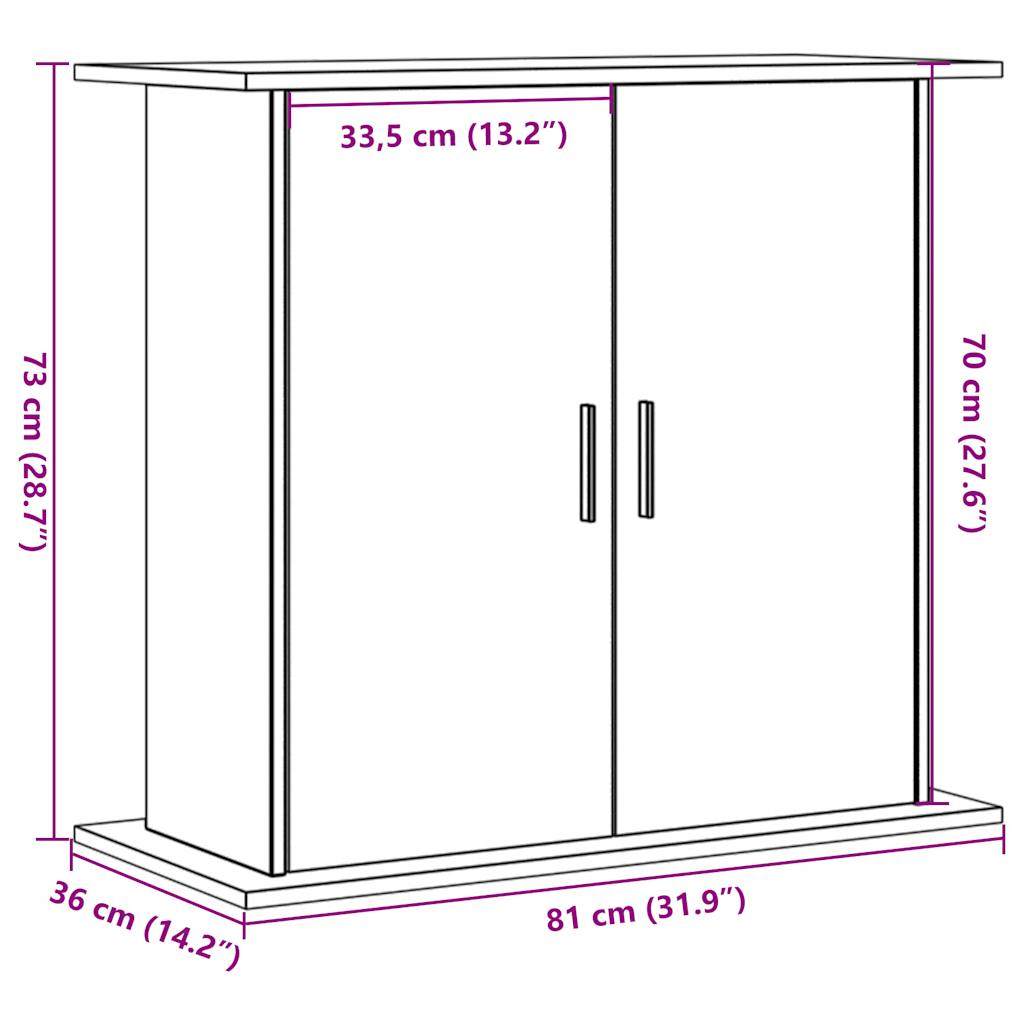 Supporto Acquario 81x36x73 cm in Legno Multistrato Legno Antico