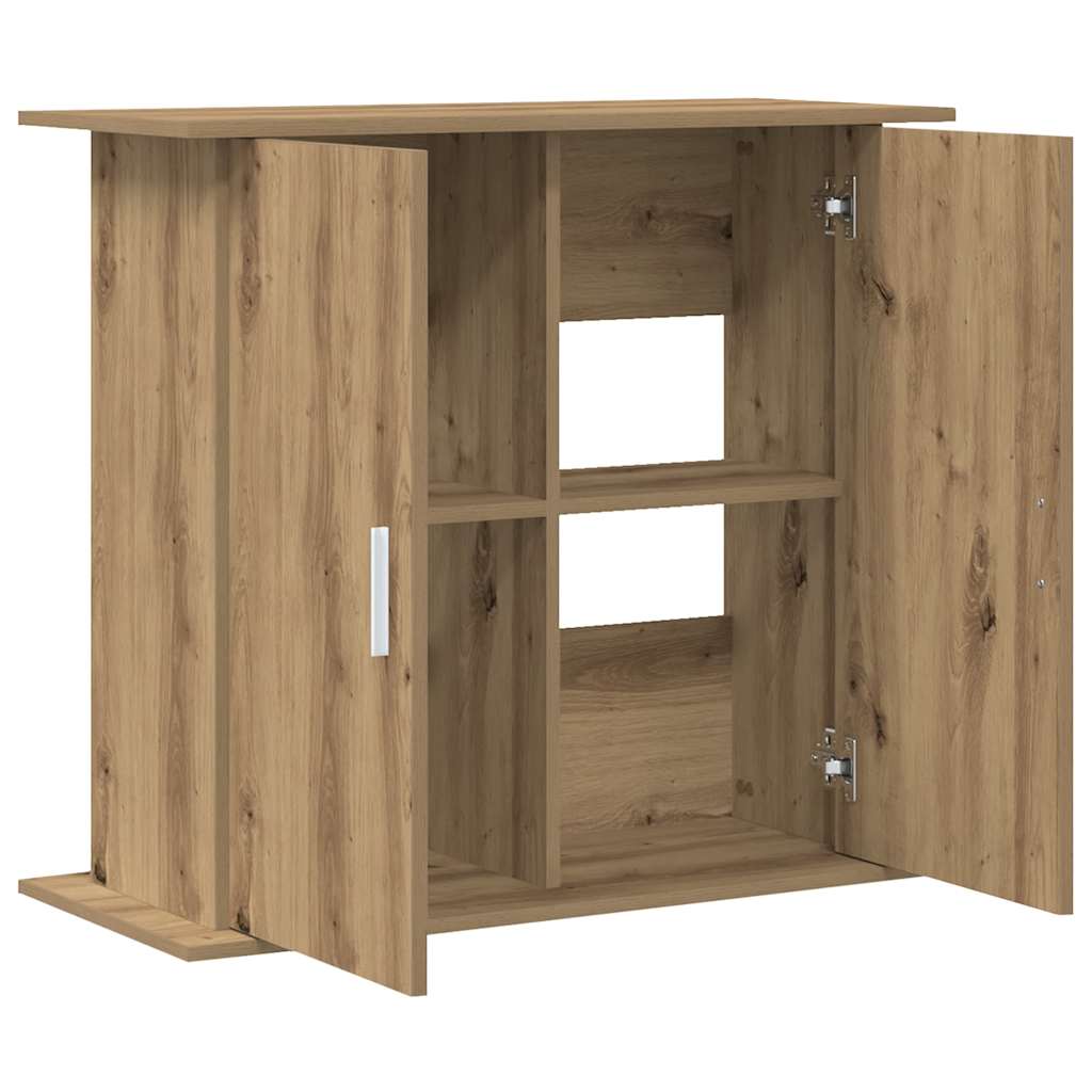 Supporto per acquario artigianale in rovere 81x36x73 cm in legno ingegnerizzato