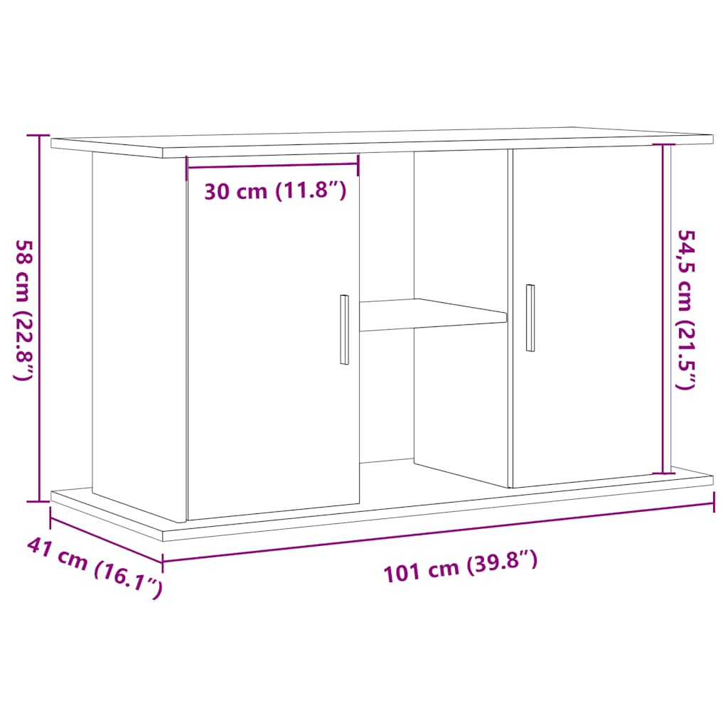 Supporto Acquario 101x41x58cm in Legno Multistrato Legno Antico