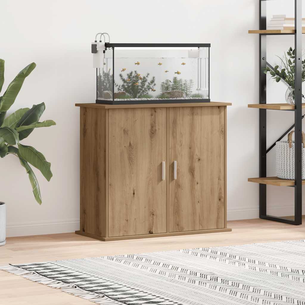 Supporto per acquario artigianale in rovere 81x36x73 cm in legno ingegnerizzato