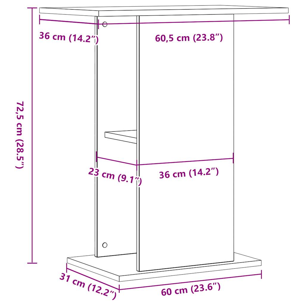Supporto per Acquario Legno Antico 36x60,5x72,5cm in Truciolato