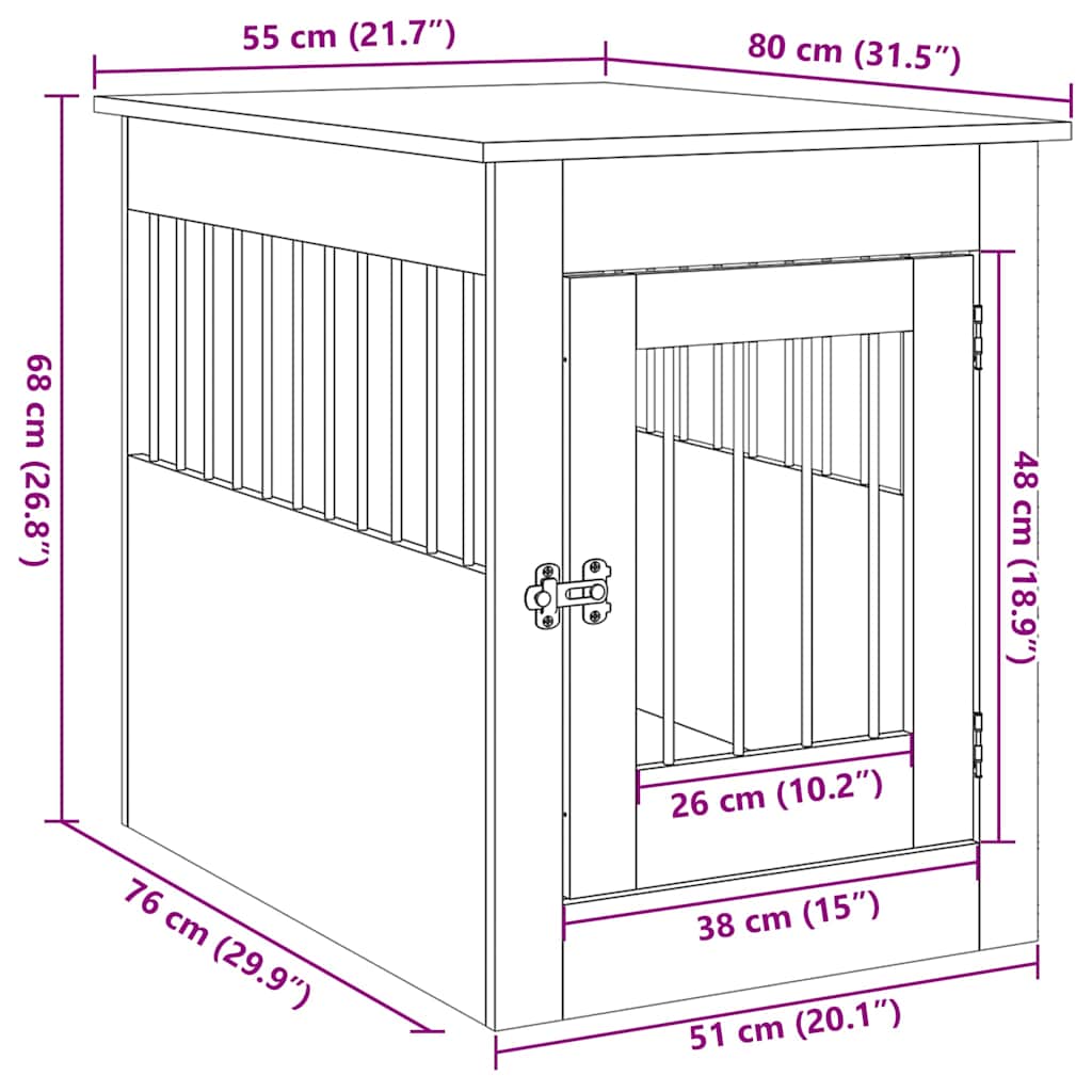 Gabbia Cani da Arredamento Legno Antico Legno Multistrato