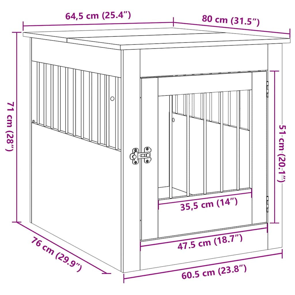 Gabbia Cani da Arredamento Legno Antico Legno Multistrato