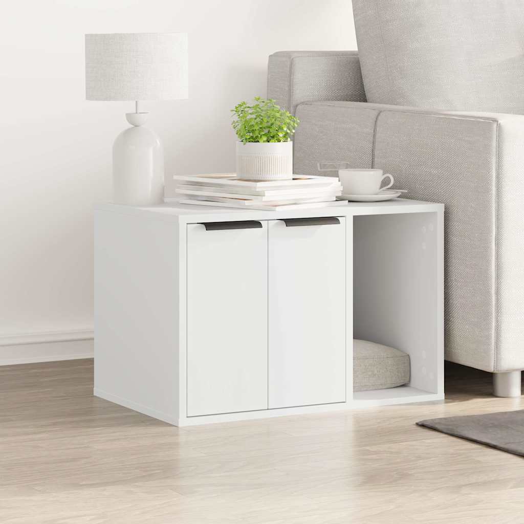 Recinto Lettiera Gatti Bianco 60x40x40 cm in Truciolato