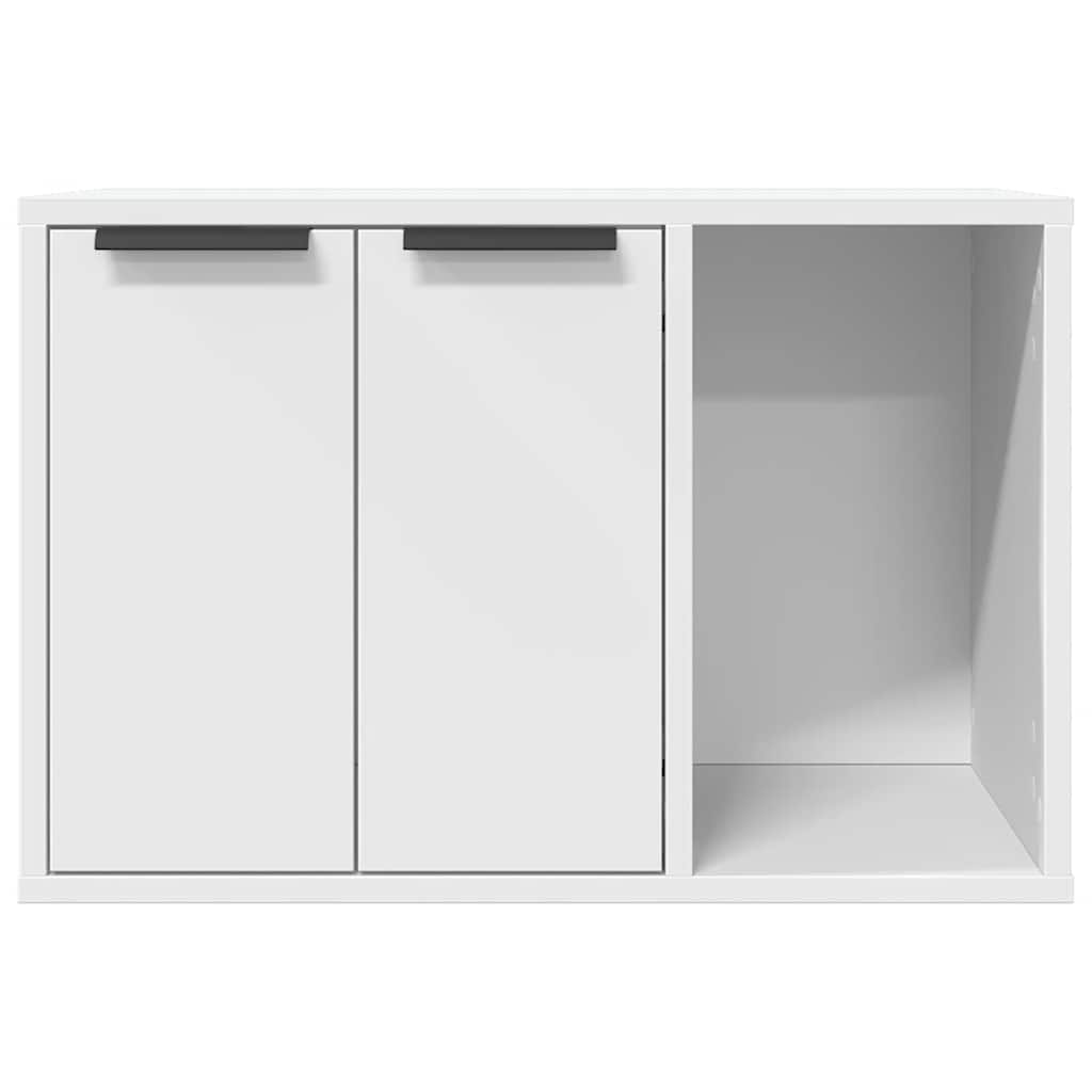 Recinto Lettiera Gatti Bianco 60x40x40 cm in Truciolato
