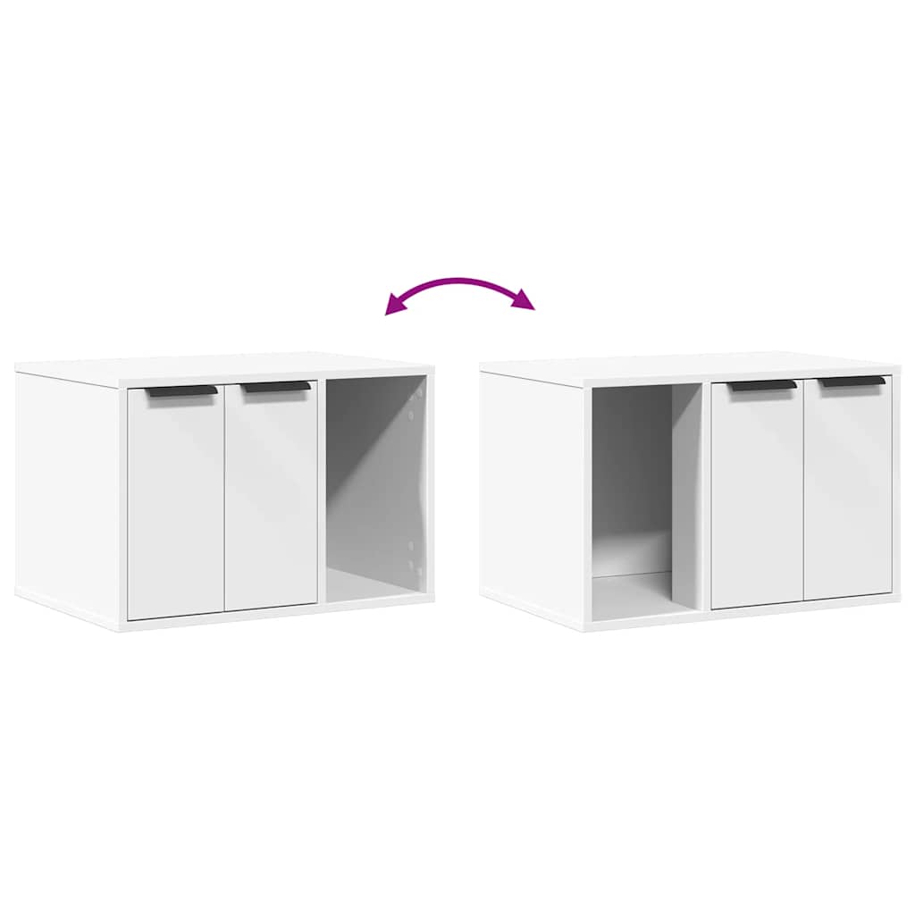 Recinto Lettiera Gatti Bianco 60x40x40 cm in Truciolato