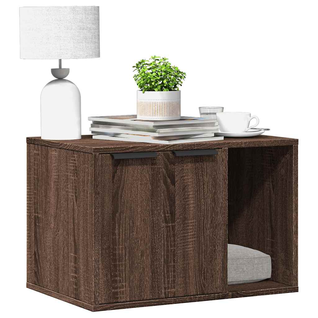 Recinto Lettiera Gatti Rovere Marrone 60x40x40 cm in Truciolato