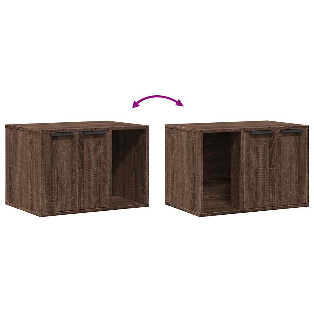 Recinto Lettiera Gatti Rovere Marrone 60x40x40 cm in Truciolato
