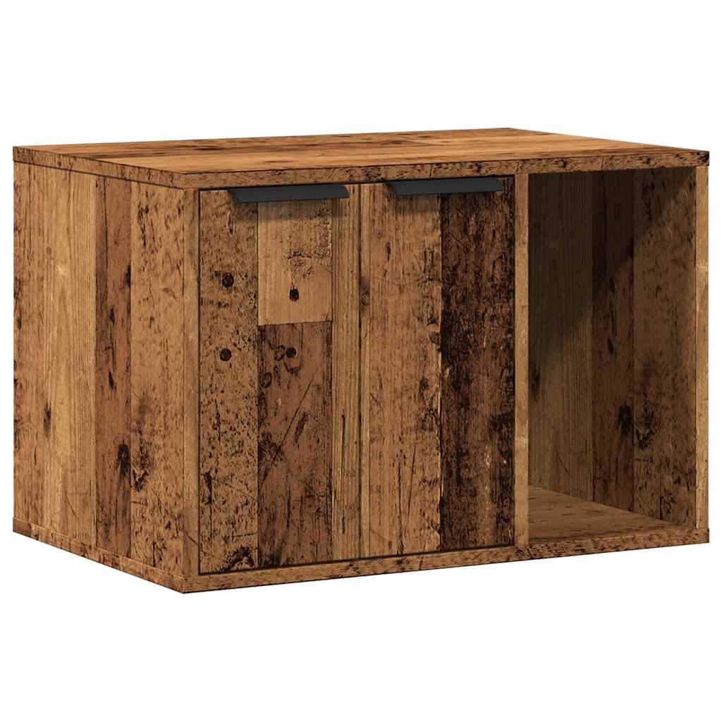 Recinto Lettiera Gatti Legno Vecchio 60x40x40 cm in Truciolato