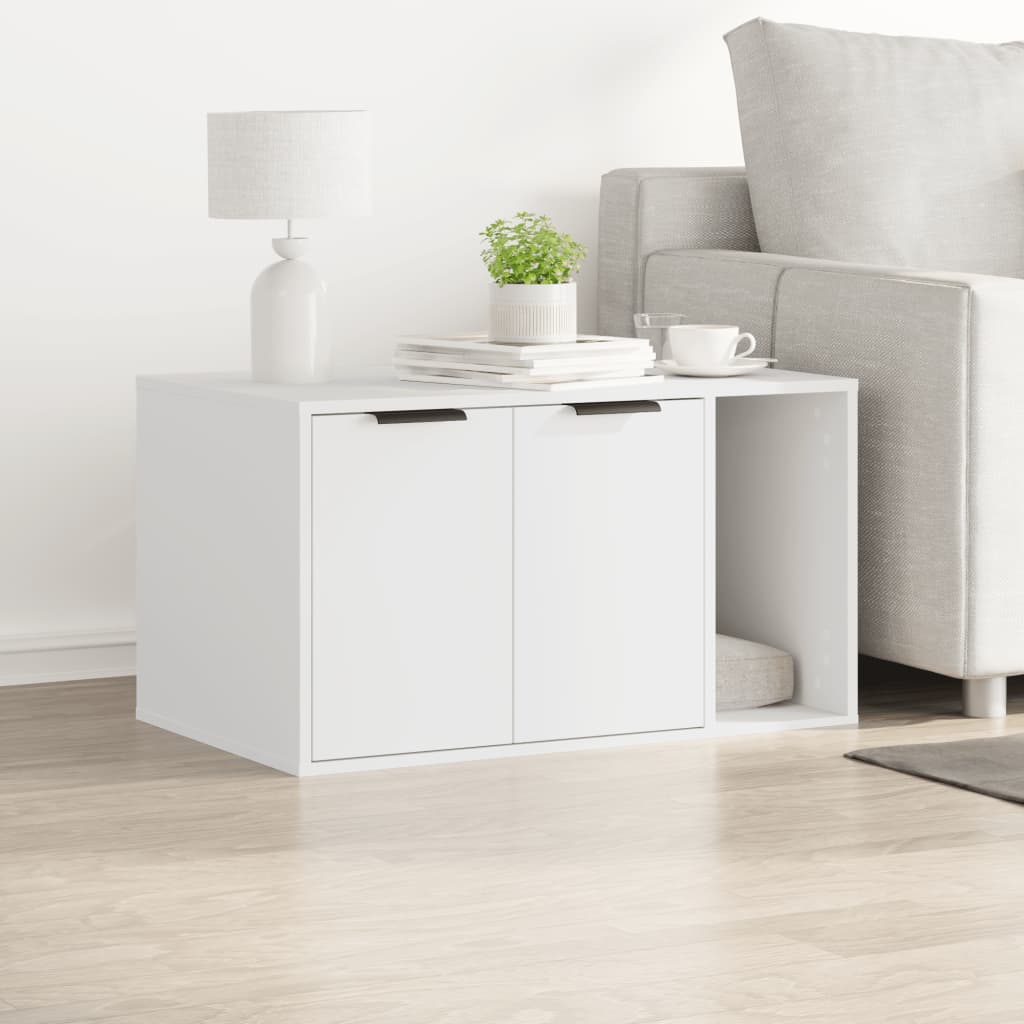 Recinto per Lettiera per Gatti Bianco 80x50x45 cm in Truciolato