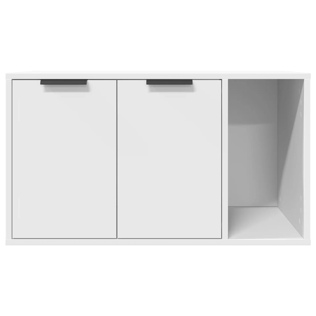 Recinto per Lettiera per Gatti Bianco 80x50x45 cm in Truciolato