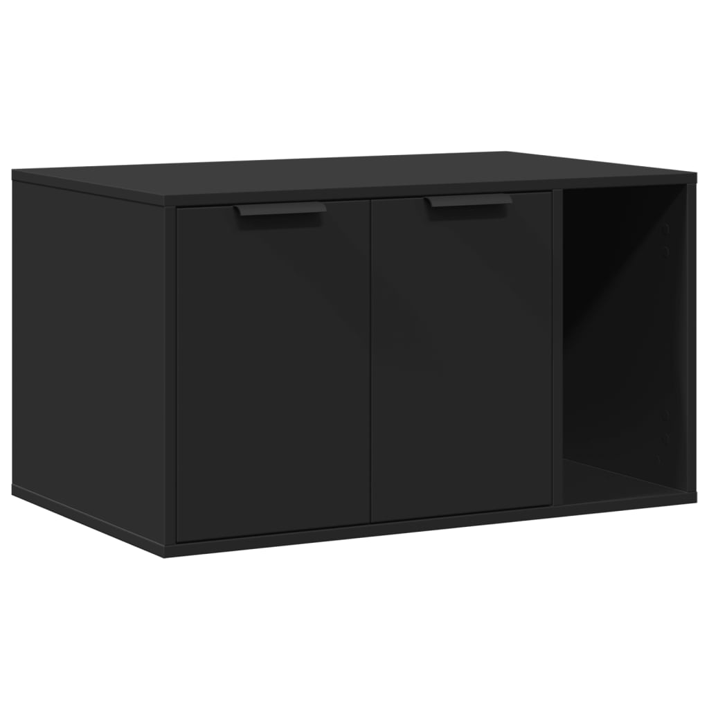 Recinto per Lettiera per Gatti Nero 80x50x45 cm in Truciolato