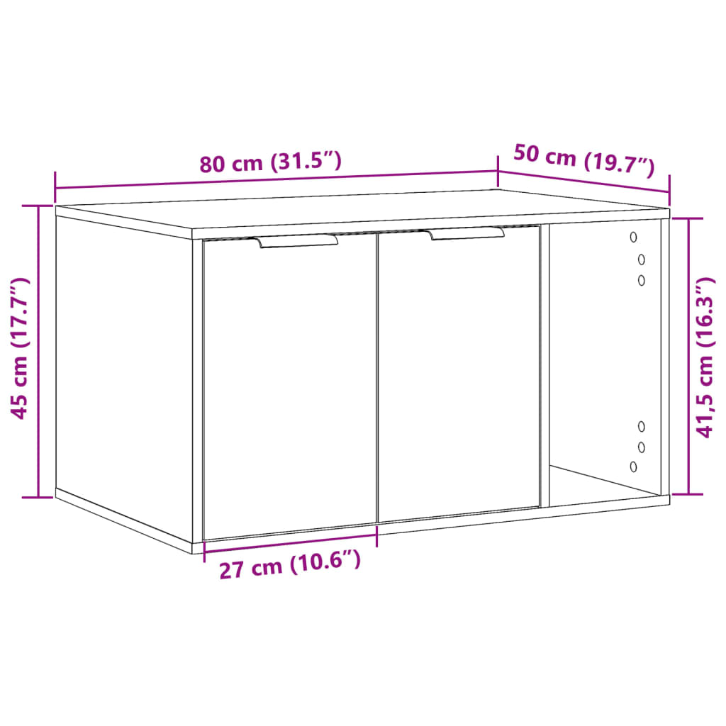 Recinto Lettiera Gatti Rovere Sonoma 80x50x45 cm in Truciolato