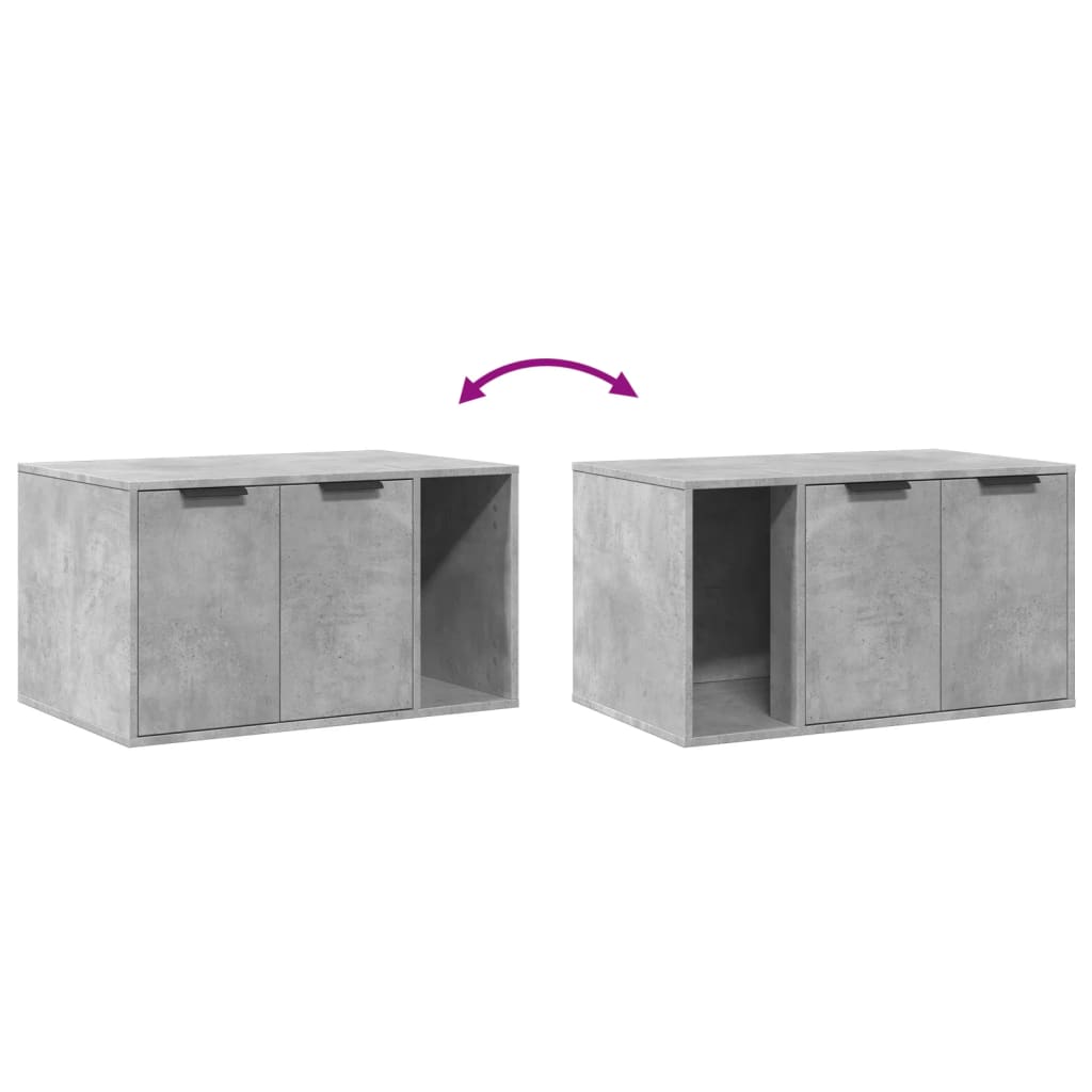 Recinto Lettiera Gatti Grigio Cemento 60x40x40 cm in Truciolato