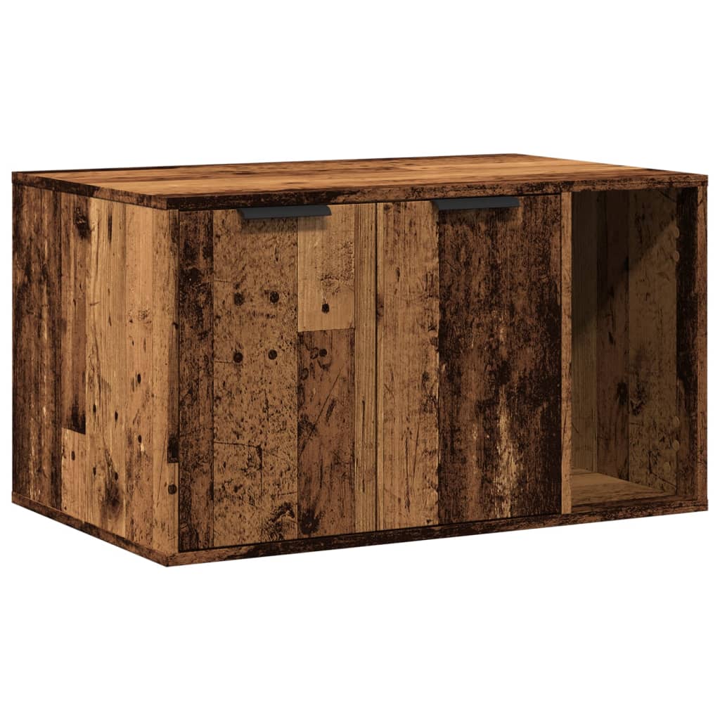 Recinto Lettiera Gatti Legno Vecchio 80x50x45 cm in Truciolato