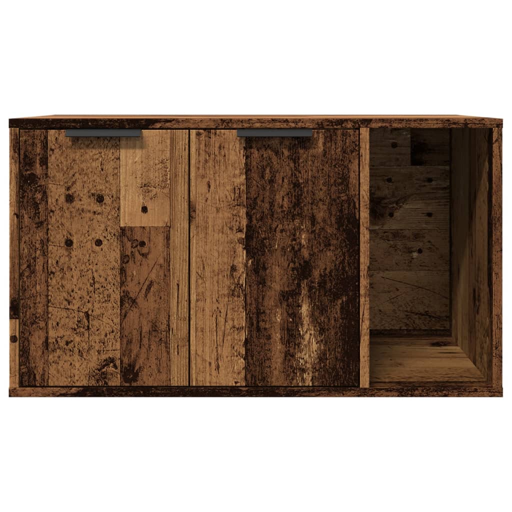 Recinto Lettiera Gatti Legno Vecchio 80x50x45 cm in Truciolato