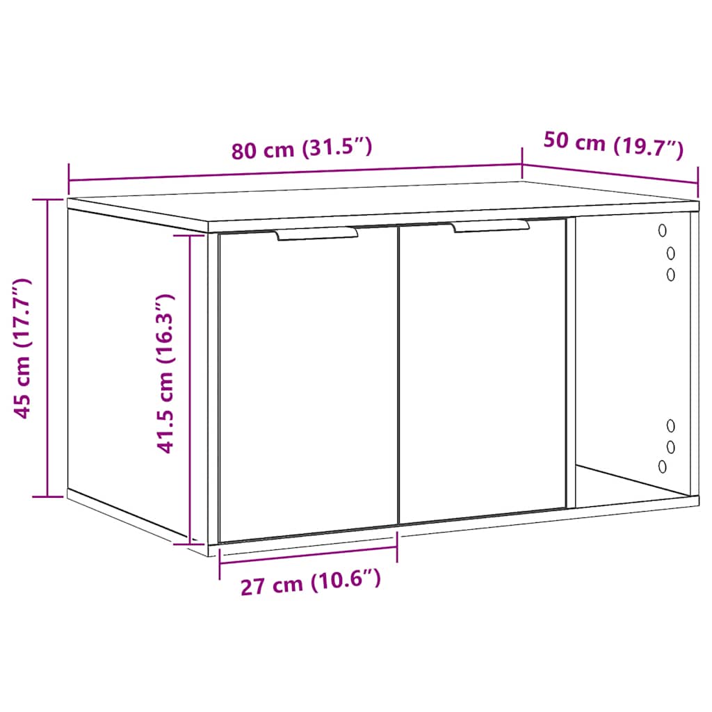 Recinto Lettiera Rovere Artigianale 80x50x45 cm in Truciolato
