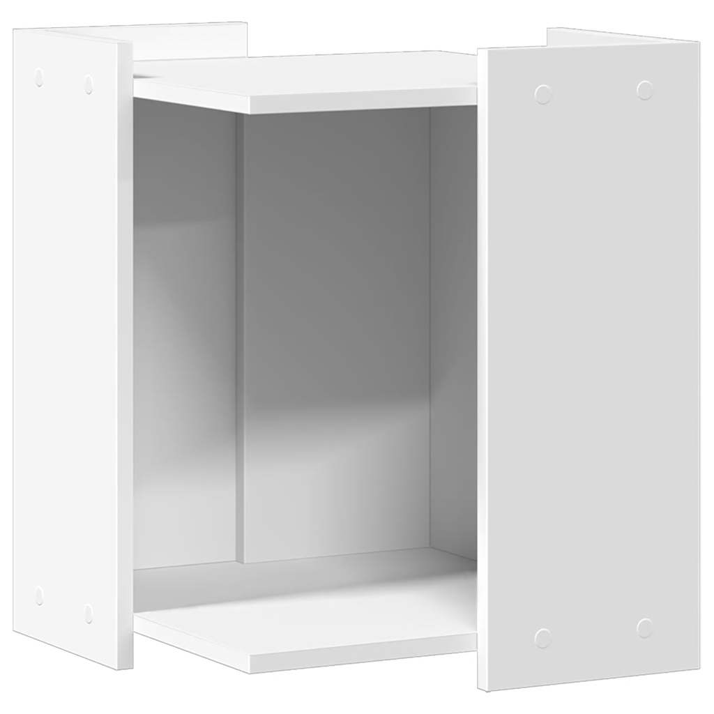 Recinto per Lettiera per Gatti Bianco 80x50x45 cm in Truciolato