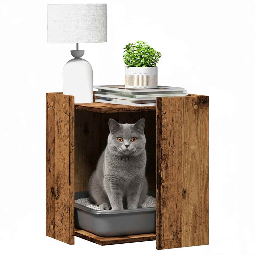Recinto Lettiera Gatti Grigio Sonoma 60x40x40 cm in Truciolato