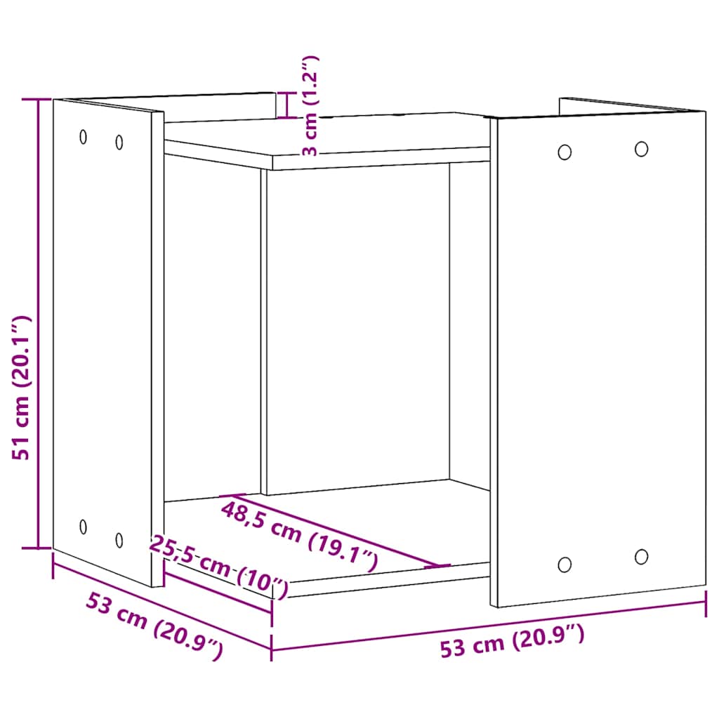 Recinto Lettiera Gatti Grigio Sonoma 53x53x51 cm in Truciolato