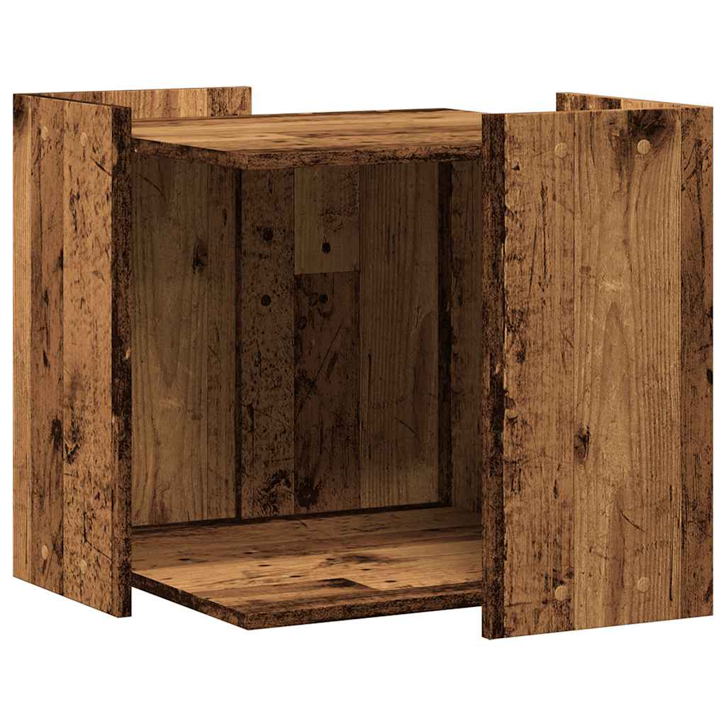 Recinto Lettiera Gatti Legno Vecchio 53x53x51 cm in Truciolato