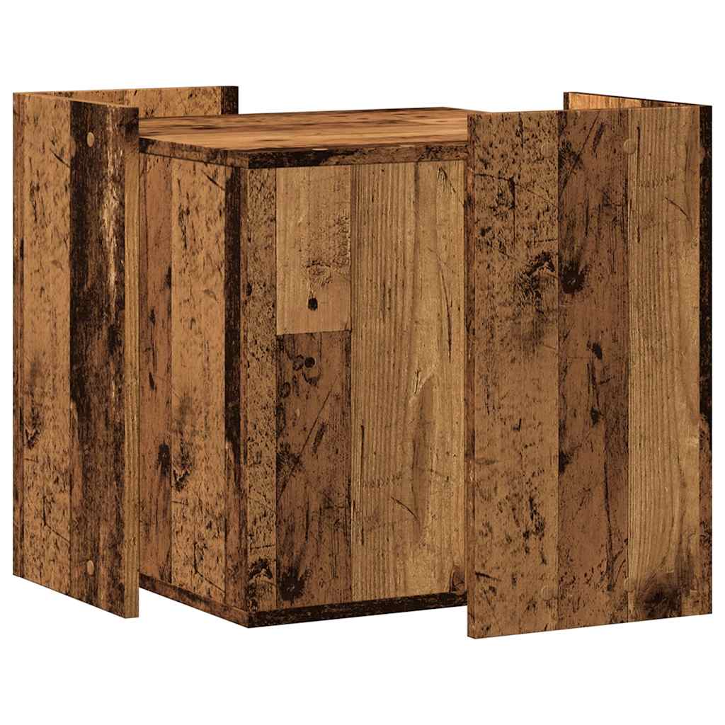 Recinto Lettiera Gatti Legno Vecchio 53x53x51 cm in Truciolato