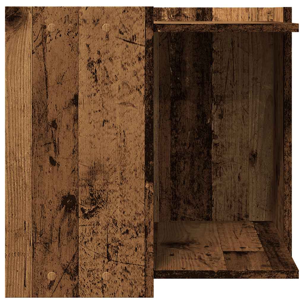 Recinto Lettiera Gatti Legno Vecchio 53x53x51 cm in Truciolato