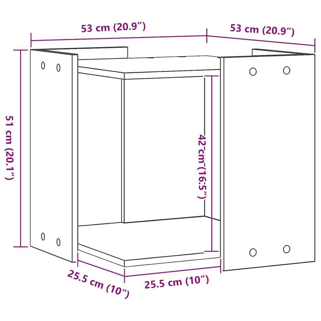 Recinto Lettiera Rovere Artigianale 53x53x51 cm in Truciolato