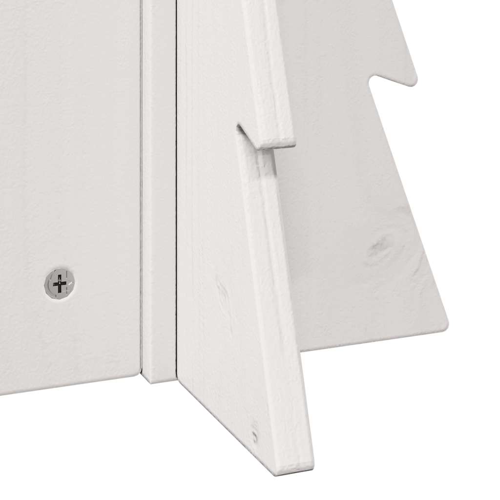 Albero di Natale Decorativo Bianco 49 cm Legno Massello di Pino