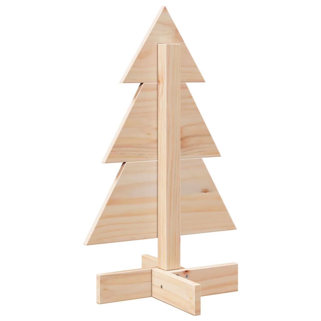 Albero di Natale Decorativo in Legno 60 cm Legno Massello Pino