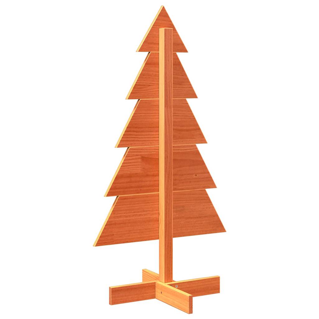 Albero di Natale Marrone Cera 100 cm in Legno Massello di Pino