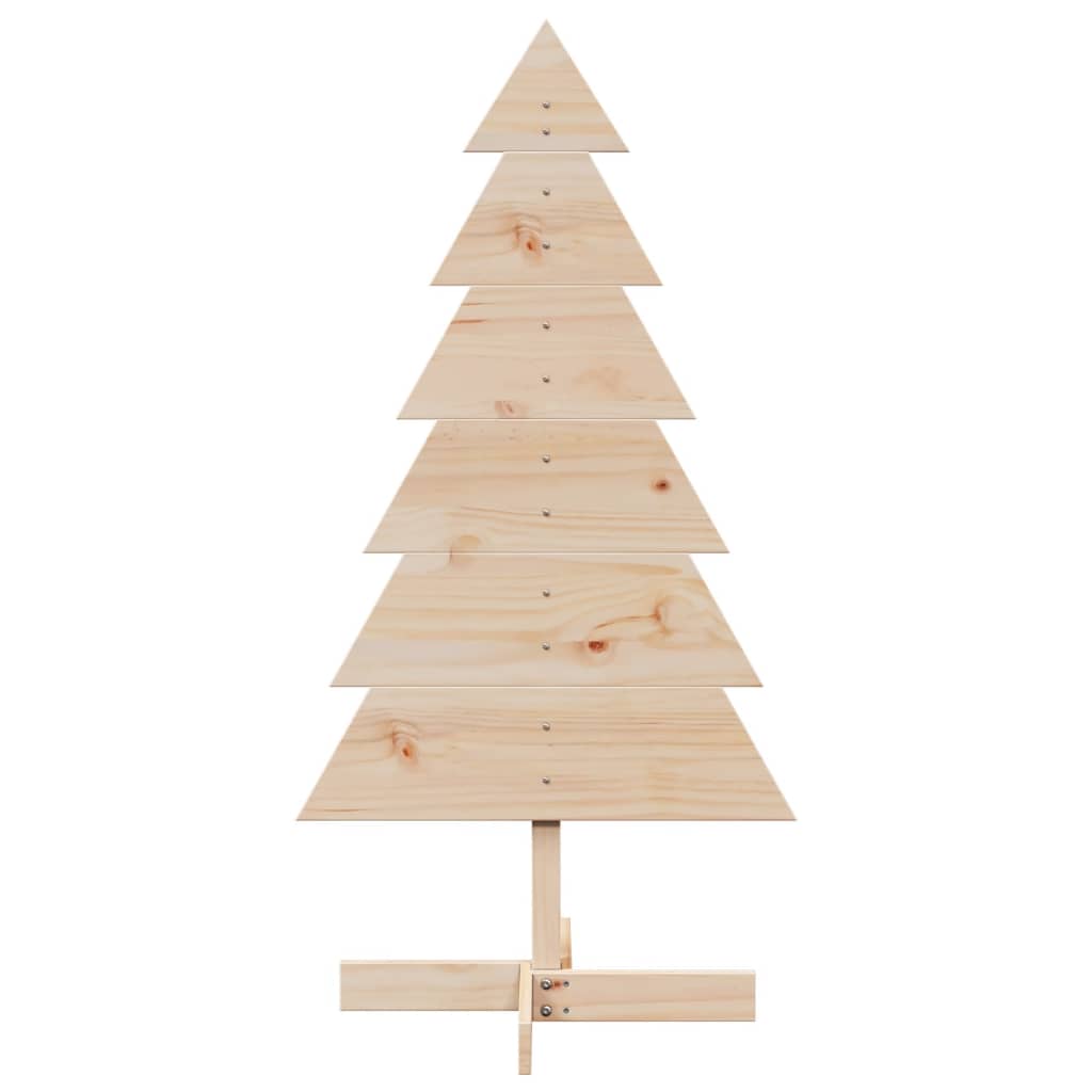 Albero di Natale Decorativo in Legno 120 cm Legno Massello Pino