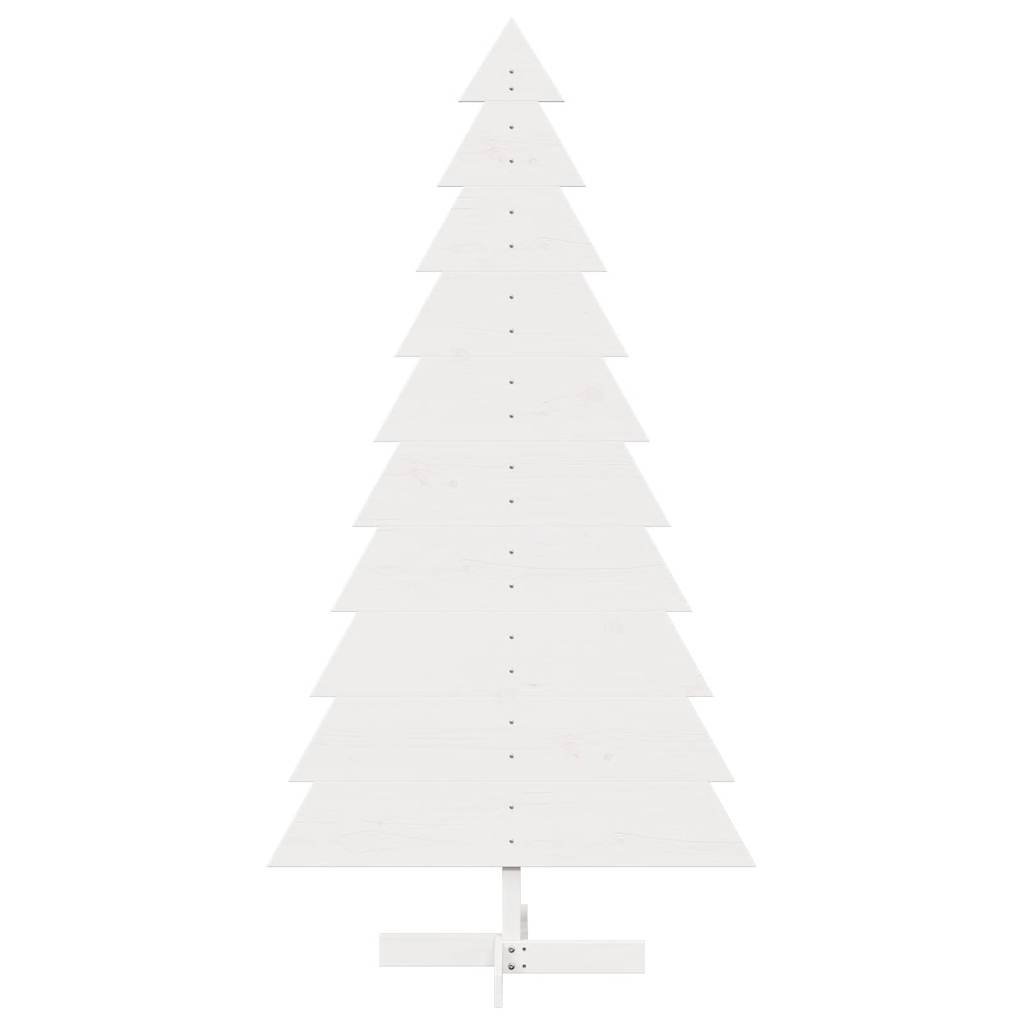 Albero di Natale Decorativo Bianco 180cm Legno Massello di Pino