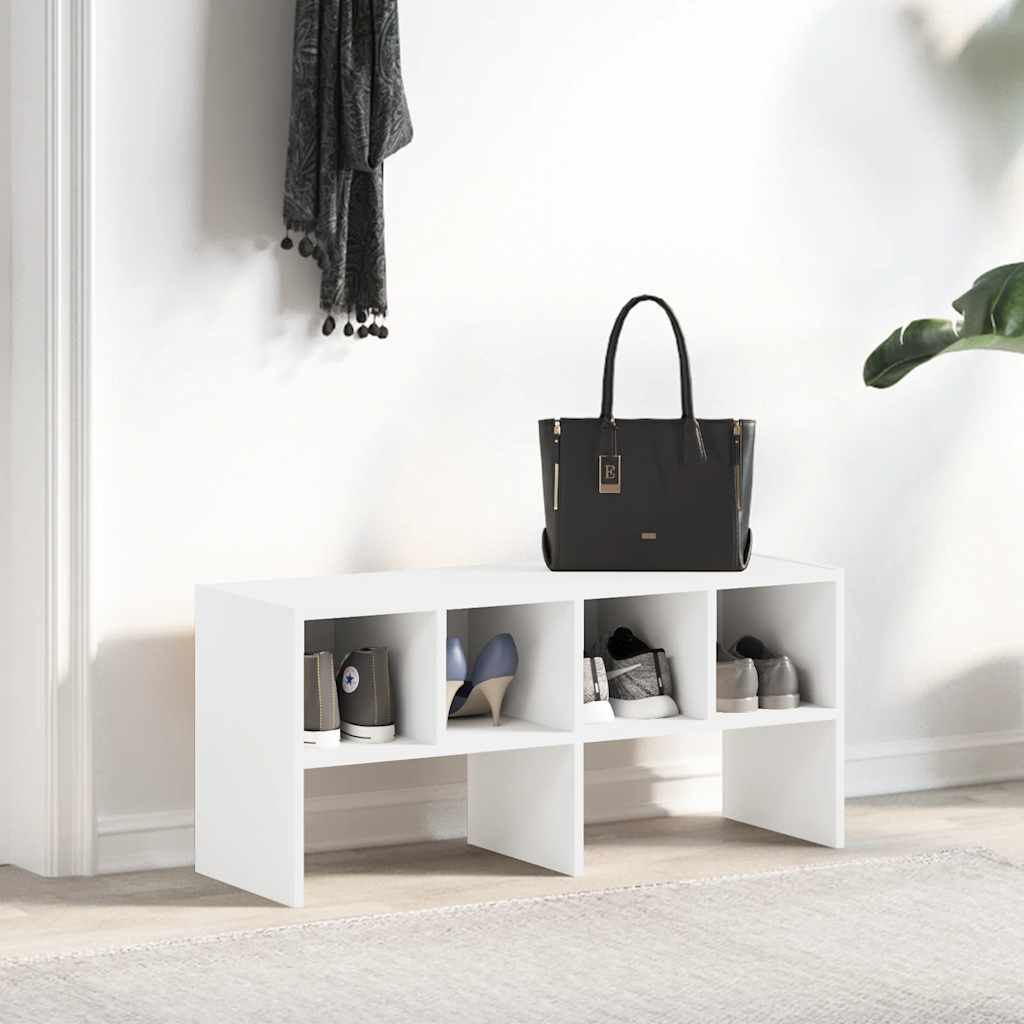 Scarpiera Impilabile Bianca 89,5x30x40 cm