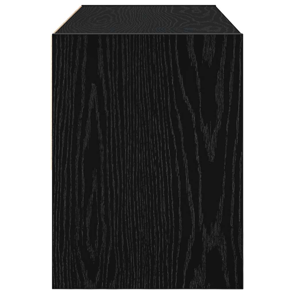 Scarpiera Impilabile Rovere Nero 89,5x30x40 cm