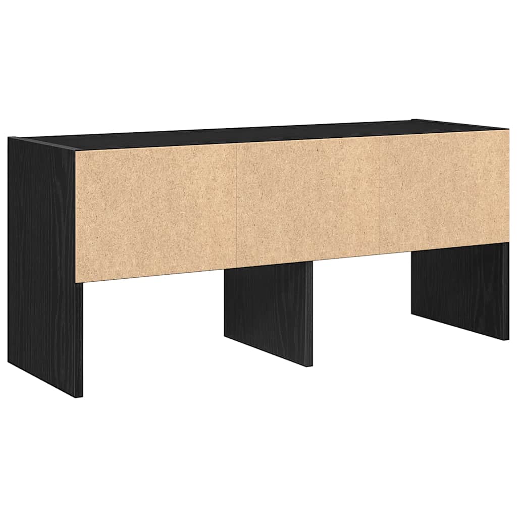 Scarpiera Impilabile Rovere Nero 89,5x30x40 cm