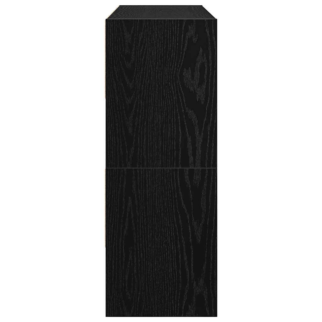 Scarpiere 2 pz Impilabili Rovere Nero 89,5x30x40 cm